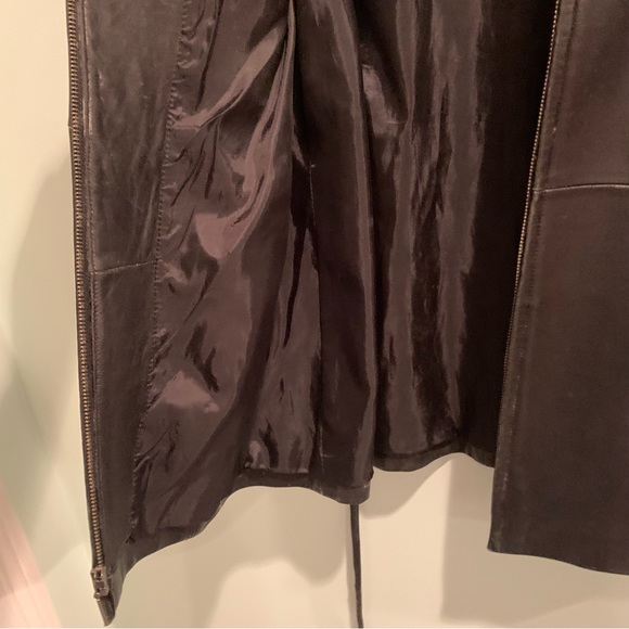 Vintage? JLC New York Outerwear Black Leather Wrap Tie Jacket Large L Y2K - Picture 10 of 13